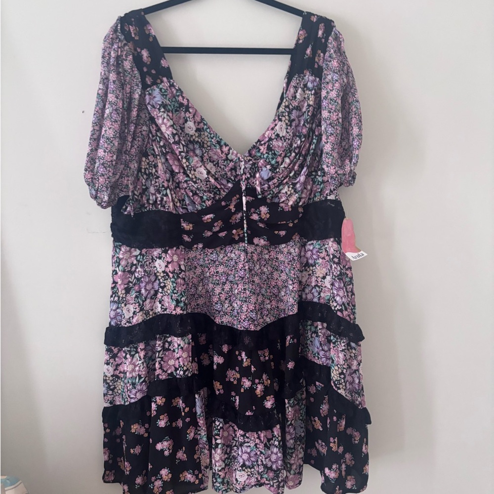 ARULA B floral Boho Dress with Puff Sleeves